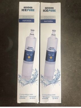 TWO Golden Icepure Refrigerator Filter RWF0500A Whirlpool 4396508 Kenmore 469010